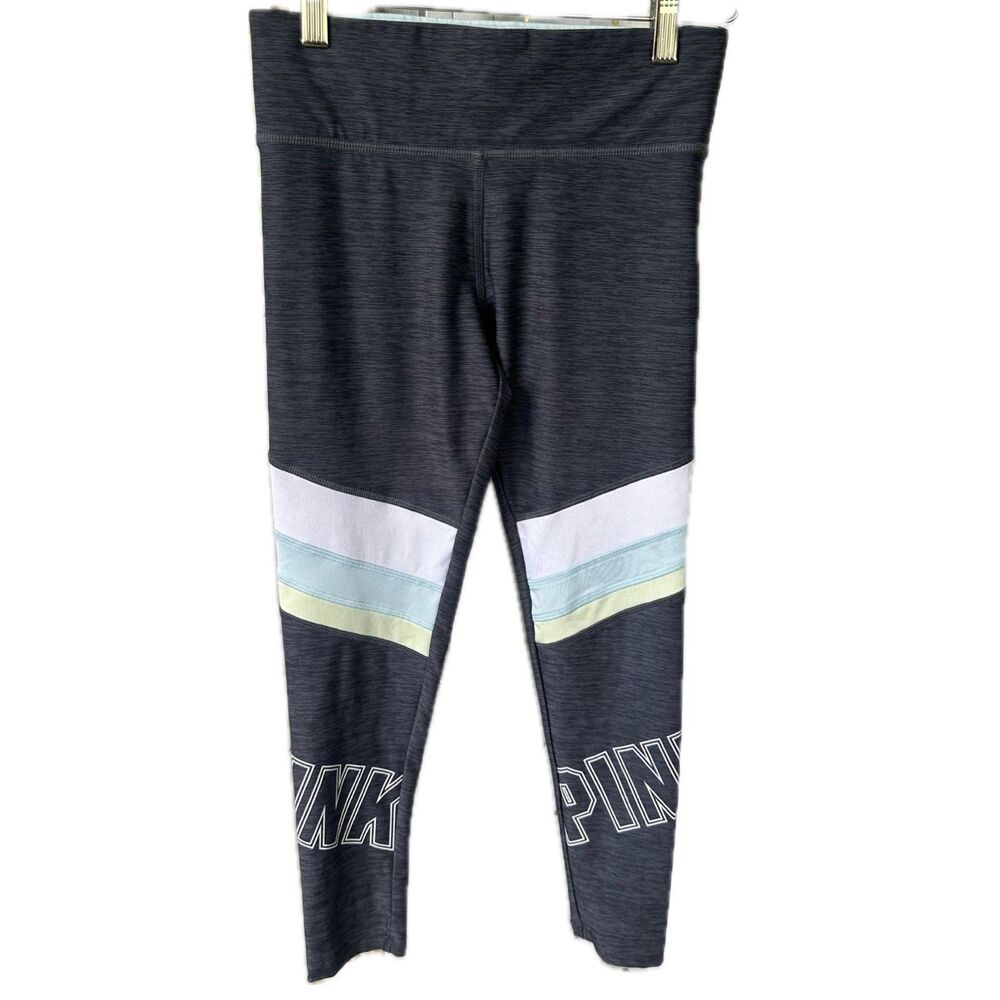 Victoria's Secret PINK Signature Logo Pastel Stripe Crop Ultimate Leggings XS